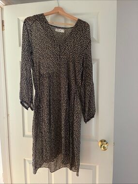 MiH Jeans Black Silk Floral Midi Dress